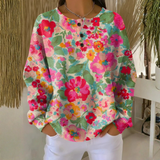 Amira - Soft Sweater with Colorful Flowers