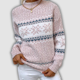 Isla - Arctic Blue Snowflake Knit for Winter Warmth