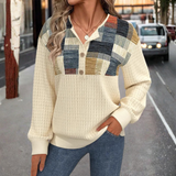 Alessia - Patchwork Knit with Buttons