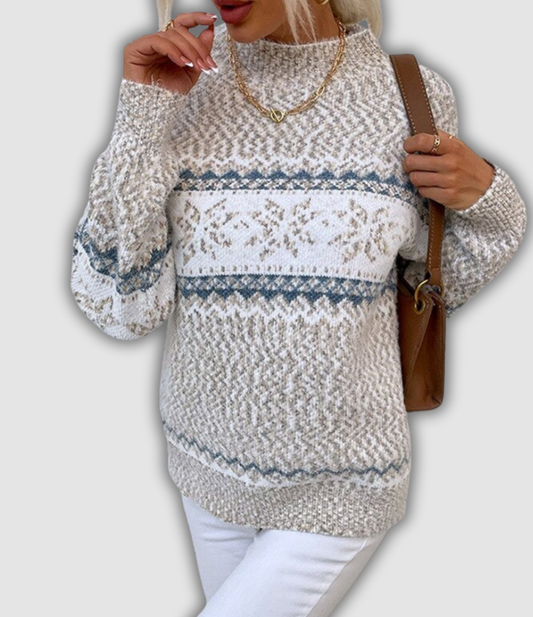 Colette - Arctic Blue Snowflake Knit for Winter Warmth