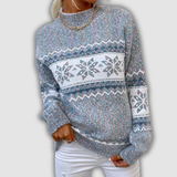 Giselle - Arctic Blue Snowflake Knit for Winter Warmth