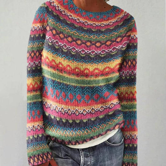 Elodie - Vintage Kaleidoscope Icelandic Knit Sweater