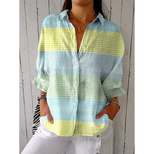Daisy - Pastel Grid Blouse