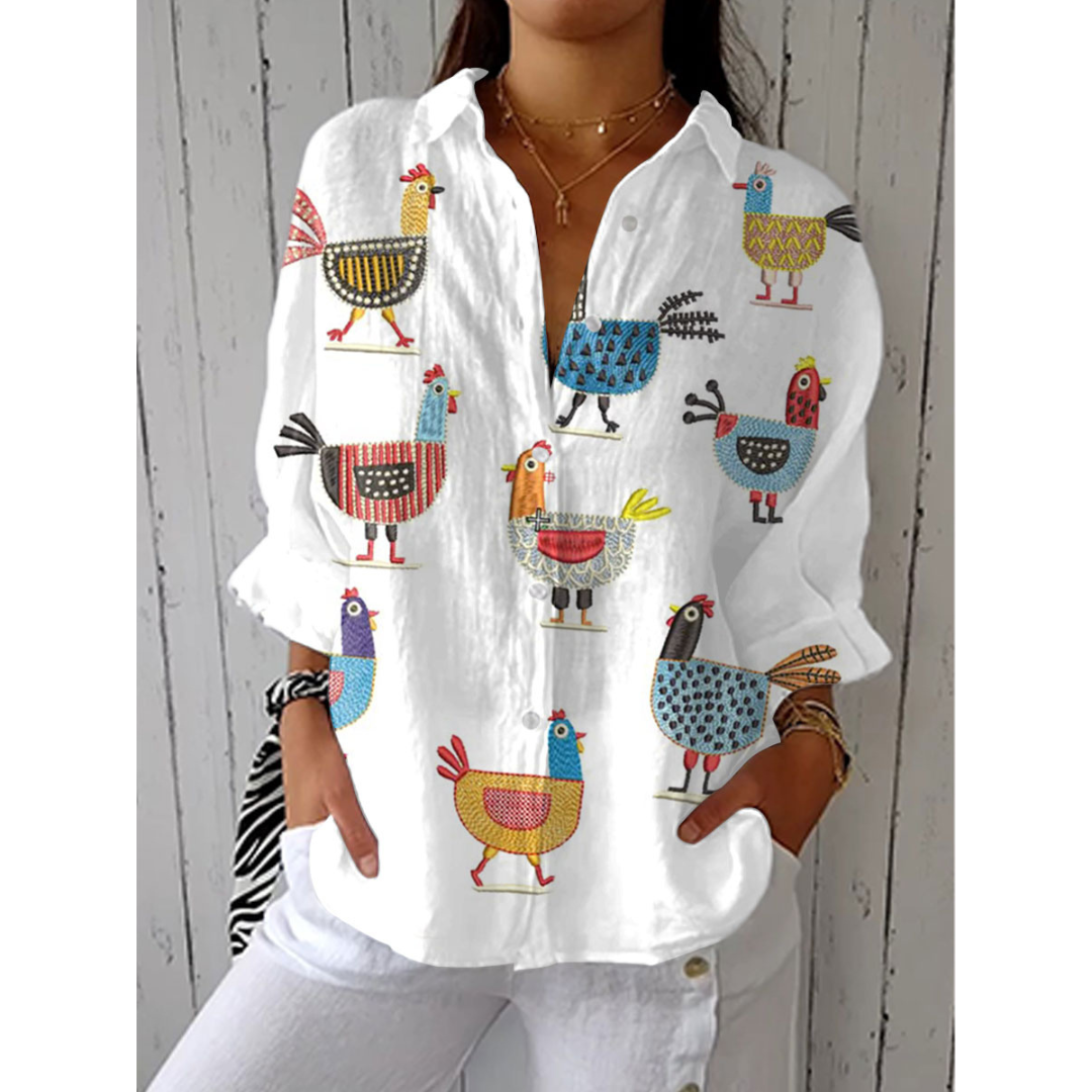 Adele - Playful Hen Blouse